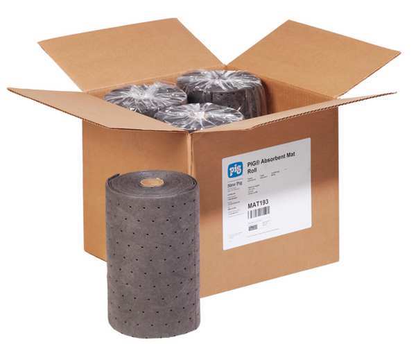 Sorbents, 7 gal/pk, 1.75 gal/pad, Universal Absorbed, Gray, Polypropylene, 4 PK