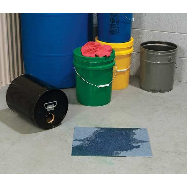 Sorbents, 34 gal/pk, 43 oz/pad, Universal Absorbed, Blue, Fibers, 100 PK