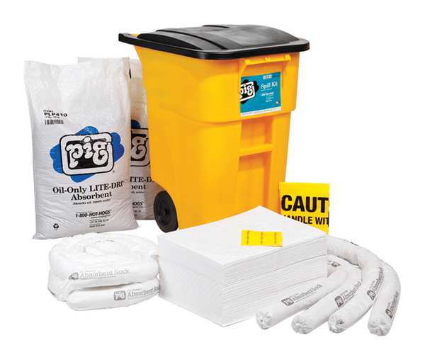 Spill Kit, Oil-Based Liquids, Blk/Ylw