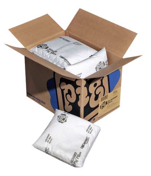 Sorbents, 5 gal. Oil Absorbed, White, Polypropylene, 10 PK