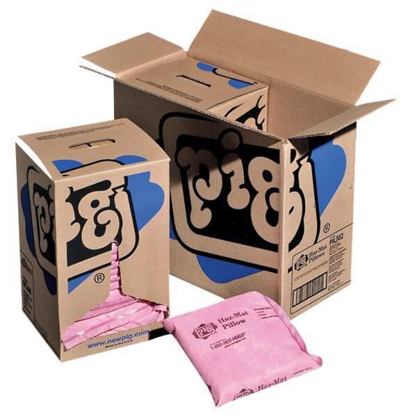Sorbents, 4 gal/pk; 0.23 gal/pillow, Harsh Chemicals Absorbed, Pink, Polypropylene, 20 PK