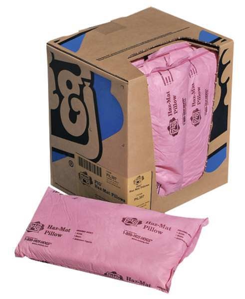 Sorbents, 6 gal/pk; 0.6 gal/pillow, Harsh Chemicals Absorbed, Pink, Polypropylene, 10 PK