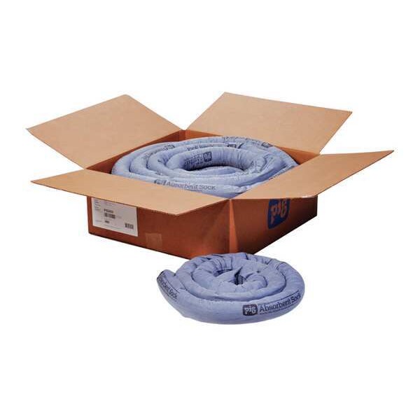 Sorbents, 14 gal/pk; 3 gal/sock, Universal Absorbed, Blue, Polypropylene, 4 PK