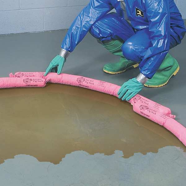 Sorbents, 9 gal/pk; 0.7812 gal/sock, Acids, Bases, Unknowns Absorbed, Pink, Polypropylene, 12 PK