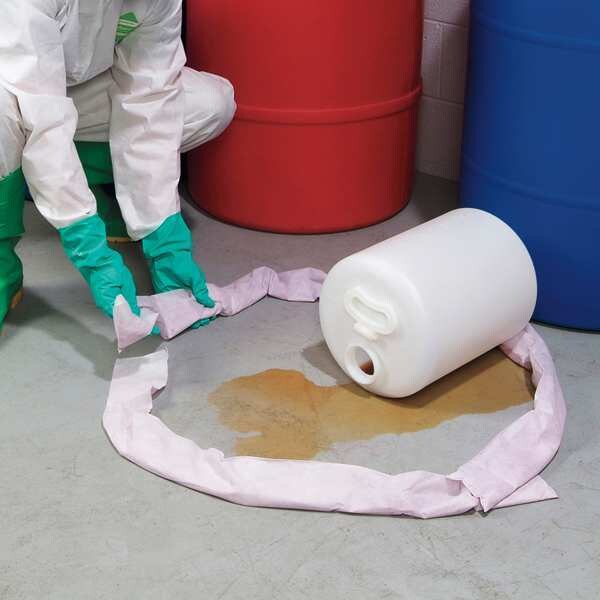 Sorbents, 1.5 gal. Acids Absorbed, Pink, Polypropylene, 4 PK