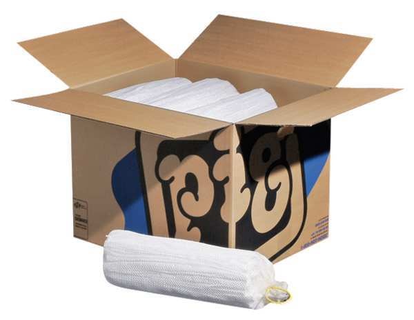 Sorbents, 21 gal/pk; 1 gal/sock, Oil Absorbed, White, Polypropylene, 12 PK