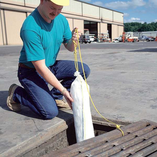 Sorbents, 9 gal/pk; 1 gal/sock, Oil Absorbed, White, Polypropylene, 6 PK