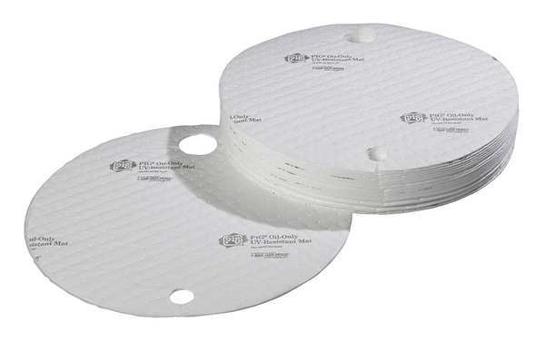 Sorbents, 7 gal. Oil Absorbed, White, Polypropylene, 25 PK