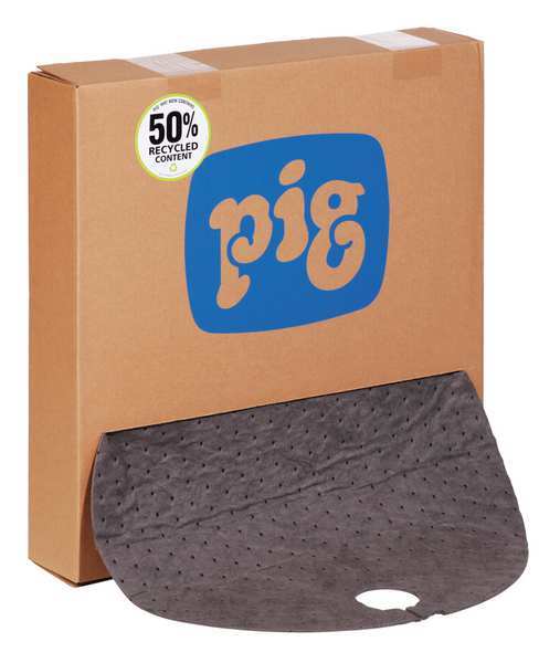 Sorbents, 7 gal/pk, 35 oz/pad, Universal Absorbed, Gray, Polypropylene, 25 PK