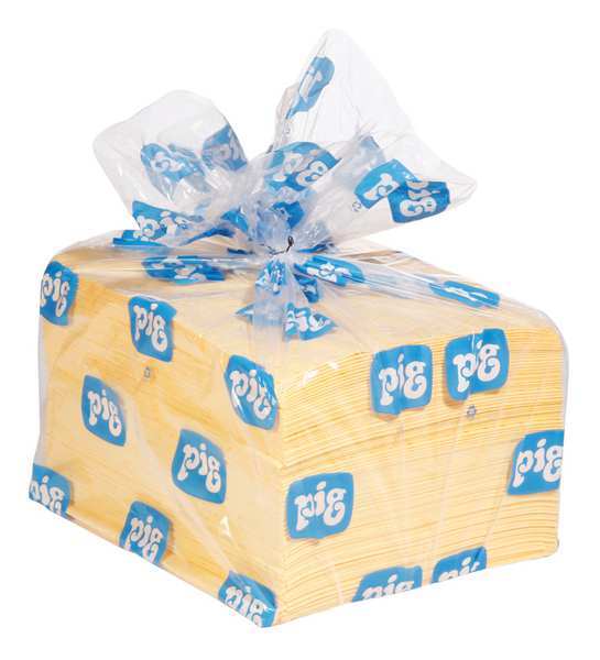 Sorbents, 22 gal. Universal Absorbed, Yellow, Polypropylene, 100 PK