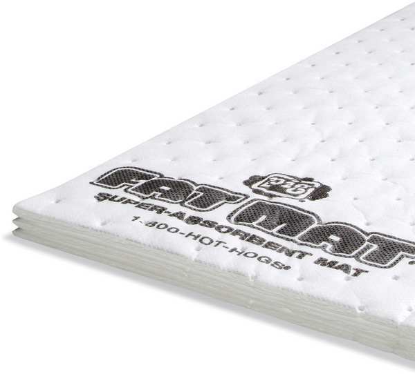 Sorbents, 22 gal/pk, 56 oz/pad, Oil Absorbed, White, Polypropylene, 50 PK