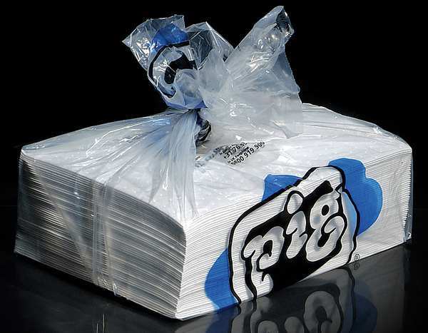 Sorbents, 11 gal/pk, 28 oz/pad, Oil Absorbed, White, Polypropylene, 50 PK