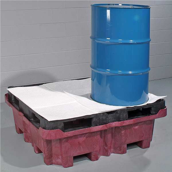 Sorbents, 33 gal/pk, 85 oz/pad, Oil Absorbed, White, Polypropylene, 50 PK