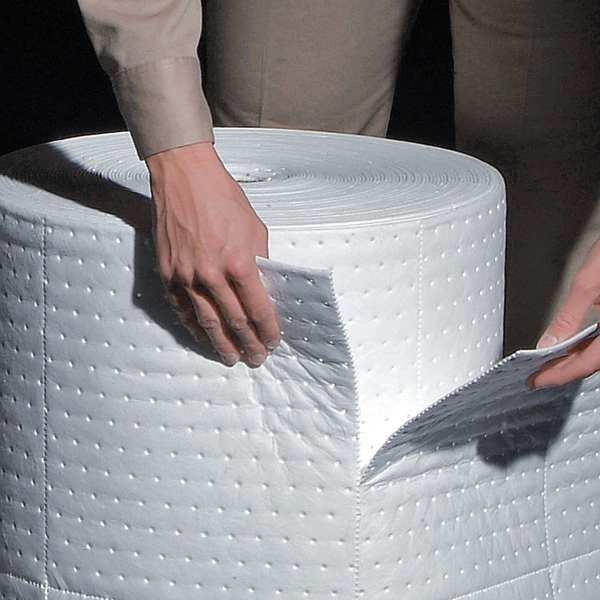 Sorbents, 16.5 gal. Oil Absorbed, White, Polypropylene