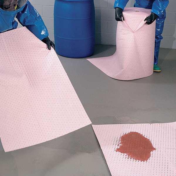 Sorbents, 40 gal/pk, 40.2 gal/pad, Universal Absorbed, Pink, Polypropylene
