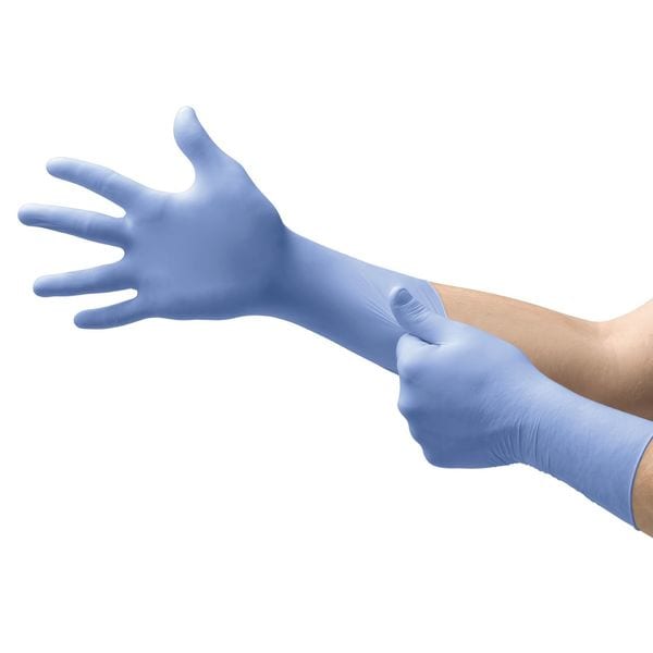 Exam Gloves with Textured Fingertips, Nitrile, Powder Free, Blue, M, 50 PK