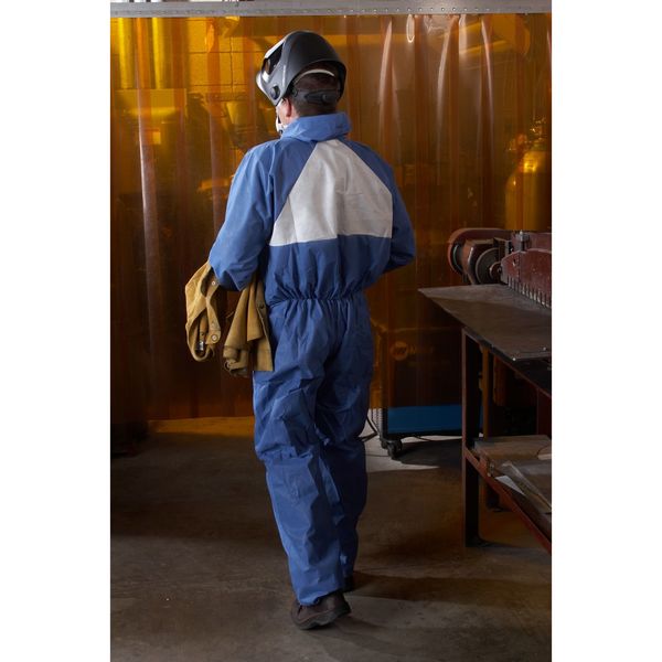 Hooded Disposable Coveralls, 25 PK, Blue, SMMS Polyethylene, Zipper