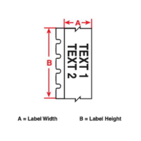 Label Tape Cartridge, Red, 2-1/4 in.W
