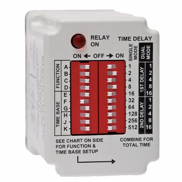 Time Delay Relay, 120VAC/DC, 10A, SPDT
