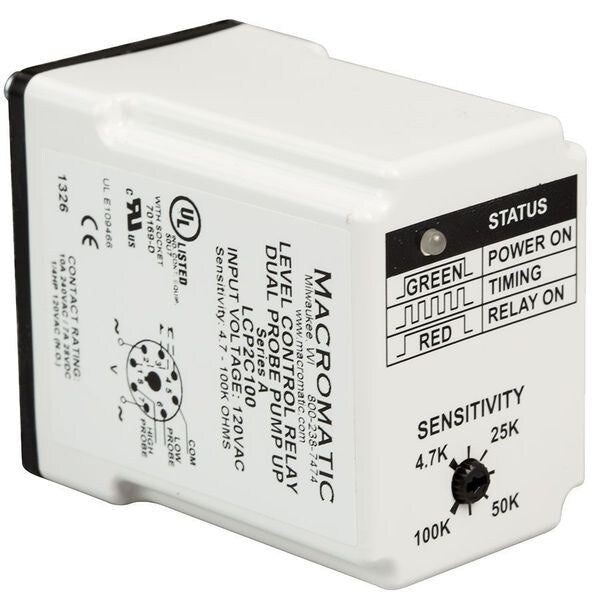 Control Relay, Dual Pump Up, 120V