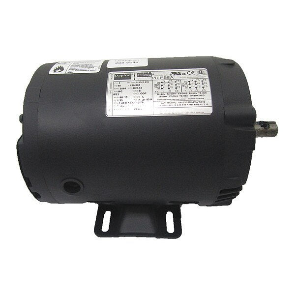 3-Phase General Purpose Motor, 1/3 HP, 56C Frame, 230/460V AC Voltage, 3,510 Nameplate RPM