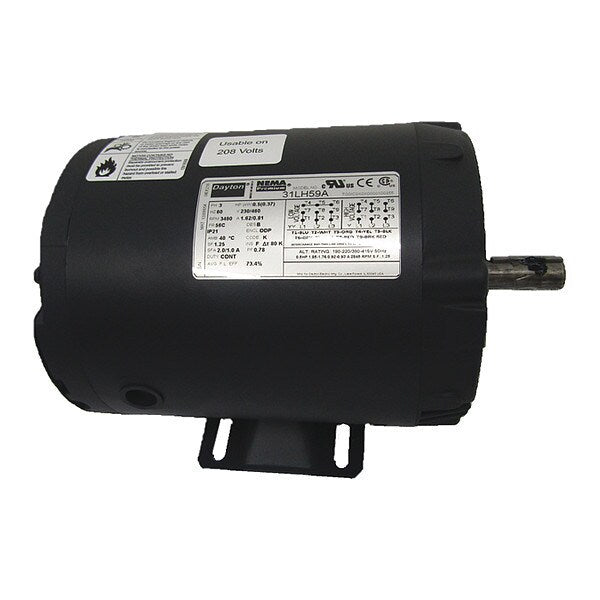 3-Phase General Purpose Motor, 1/2 HP, 56C Frame, 230/460V AC Voltage, 3,490 Nameplate RPM