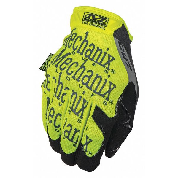 Hi-Vis Cut Resistant Gloves, A5 Cut Level, Uncoated, XL, 1 PR