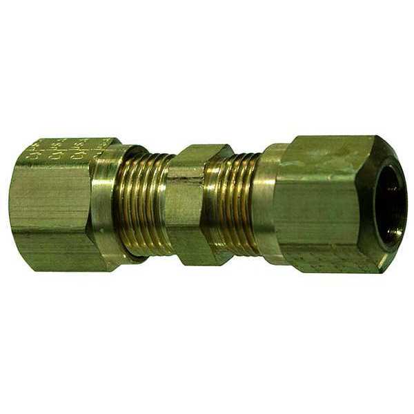 Tube Union, Compression, Brass, 1/2In Tube