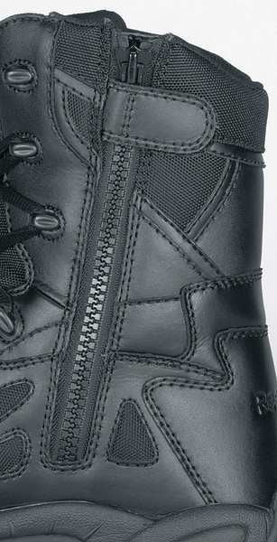 Tactical Boots, 9-1/2W, Plain, 8in, Black, PR