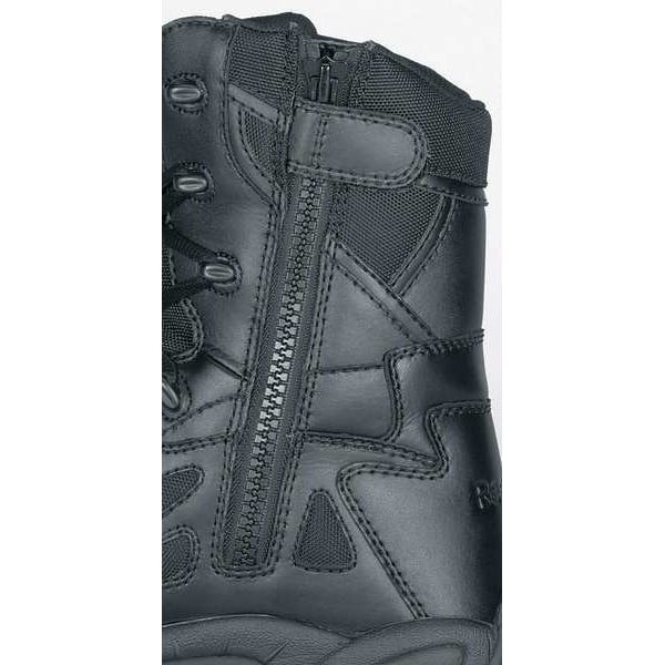 Tactical Boots, 7-1/2W, Plain, 8in, Black, PR