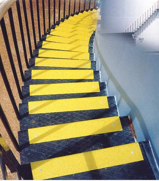 Anti-Slip Stair Nosing, Ylw, 35-7/16in W, 02-670
