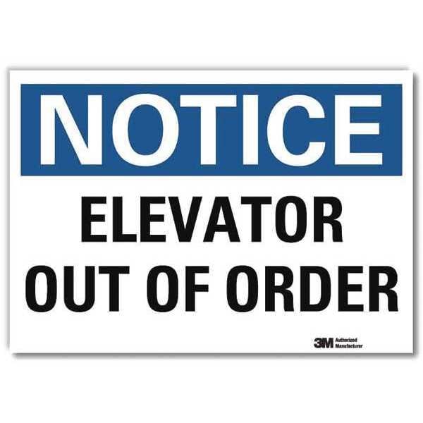 Notice Sign, 10 in H, 14 in W, Reflective Sheeting, Horizontal Rectangle, English, U5-1173-RD_14X10