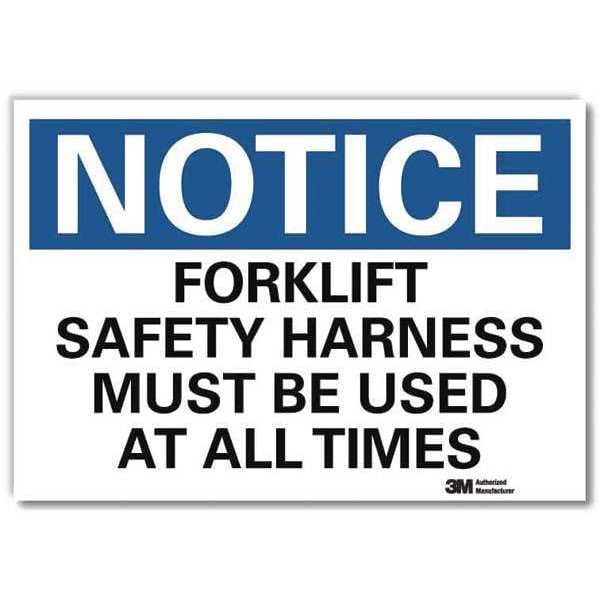 Notice Sign, 5 in H, 7 in W, Reflective Sheeting, Horizontal Rectangle, English, U5-1237-RD_7X5