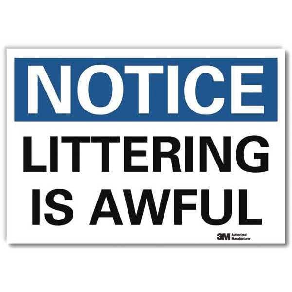 NoticeSign, ReflectSelfAdhVinyl, 7inWx5inH, U5-1308-RD_7X5