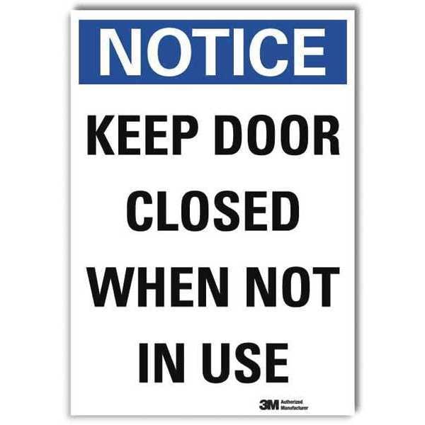 Notice Sign, 10 in H, 7 in W, Reflective Sheeting, Horizontal Rectangle, English, U5-1288-RD_7X10