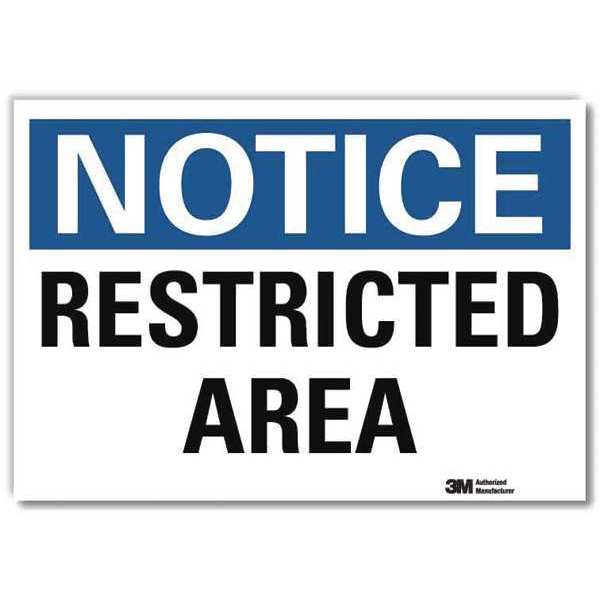Notice Sign, 10 in H, 14 in W, Reflective Sheeting, Horizontal Rectangle, English, U5-1484-RD_14X10