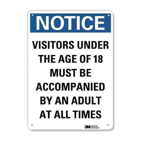 Notice Sign, 10 in H, 7 in W, Aluminum, Horizontal Rectangle, English, U5-1605-RA_7X10