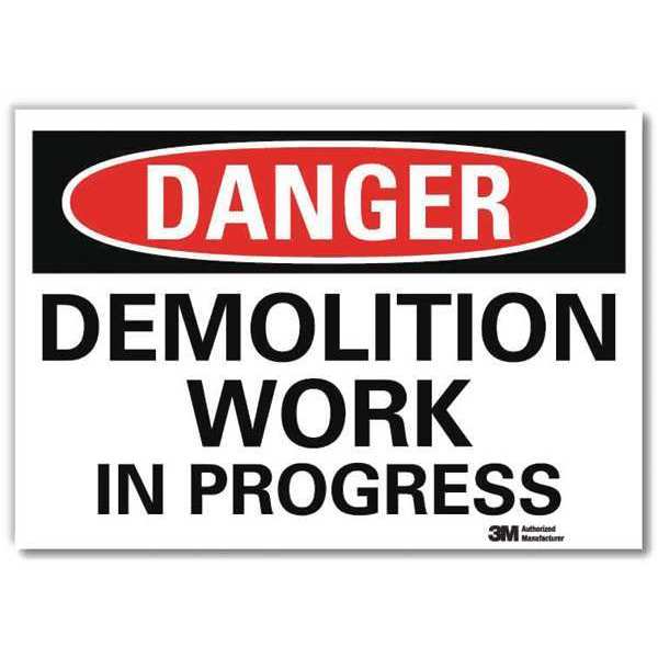 Danger Sign, 7 in Height, 10 in Width, Reflective Sheeting, Vertical Rectangle, English