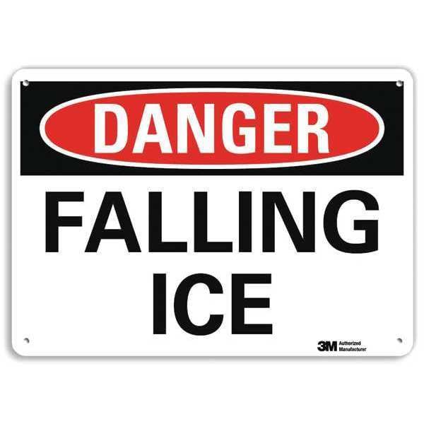 Reflective  Icy Conditions Sign, 7 in Height, 10 in Width, Non-PVC Polymer, Vertical Rectangle