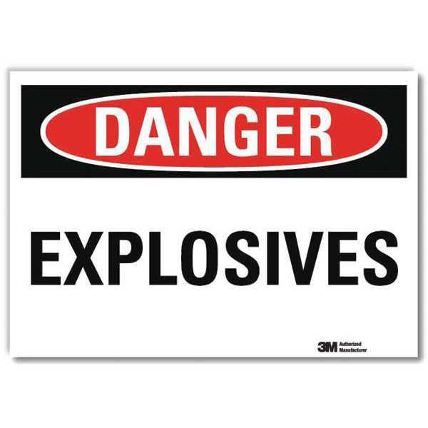 Danger Sign, 5 in H, 7 in W, Horizontal Rectangle, English, U3-1436-RD_7X5