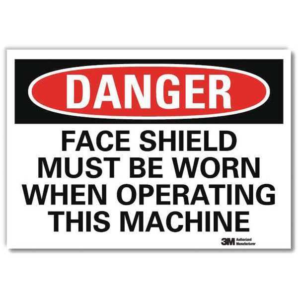 Danger Sign, Self-Adhesv Mount, 7inWx5inH, U3-1455-RD_7X5