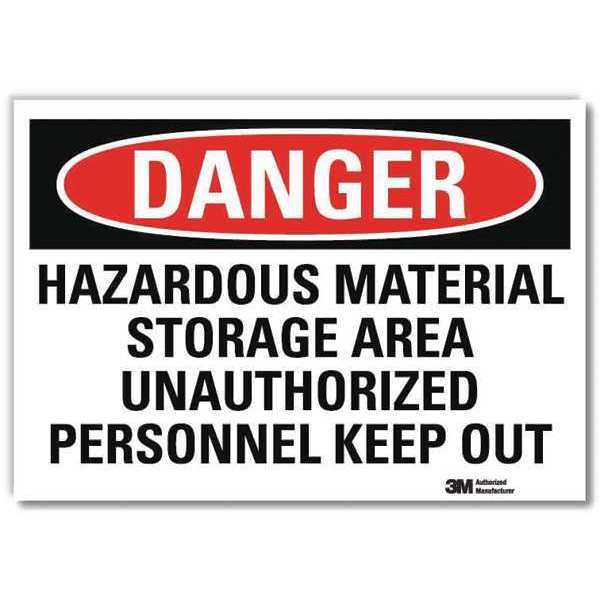 Danger Sign, 7 in H, 10 in W, Reflective Sheeting, Vertical Rectangle, English, U3-1573-RD_10X7