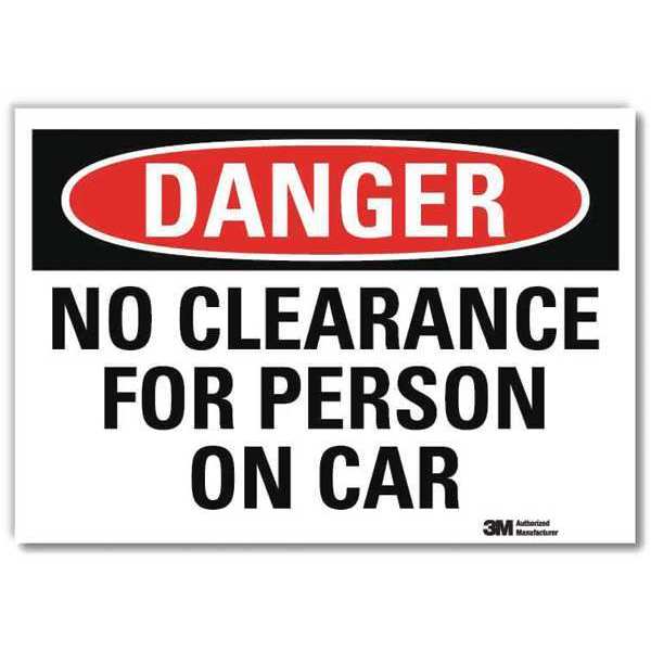 Danger Sign, Slf-Adhesv Mount, 14inWx10inH, U3-1817-RD_14X10