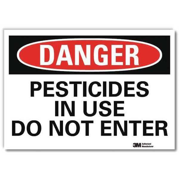 Danger Sign, 5 in H, 7 in W, Horizontal Rectangle, English, U3-1915-RD_7X5