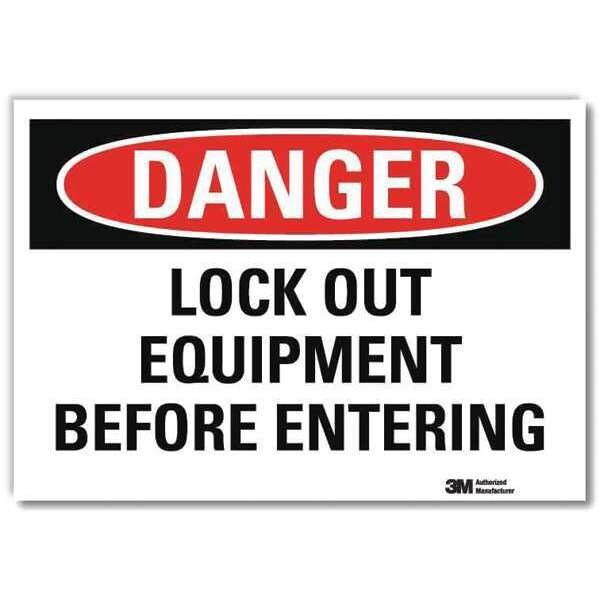 Danger Sign, 5 in Height, 7 in Width, Reflective Sheeting, Horizontal Rectangle, English