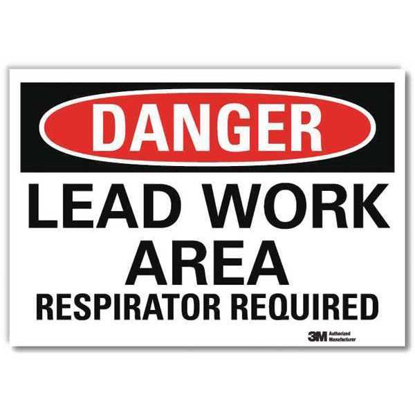 Danger Sign, Self-Adhesv Mount, 10inWx7inH, U3-1751-RD_10X7