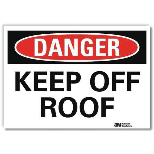 Danger Sign, 5 in H, 7 in W, Reflective Sheeting, Horizontal Rectangle, English, U3-1717-RD_7X5