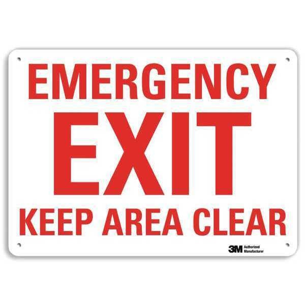 Emergency Sign, 7 in x 10 in, Aluminum