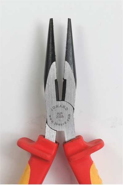6 1/2 in Long Nose Plier, Side Cutter Cushion Grip Handle