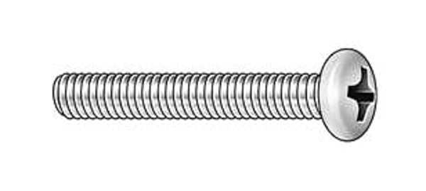#10-24 x 1 in Phillips Round Machine Screw, Zinc Plated Steel, 100 PK